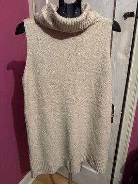 Dynamite Turtleneck Sweater Dress in Light Beige